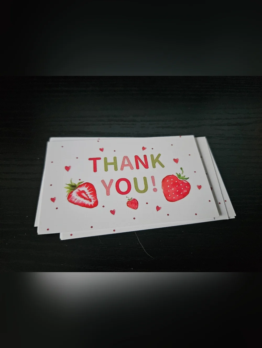 Thank You! Strawberry Note Cards - White and Red